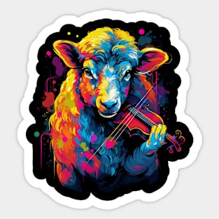 Sheep Playing Violin Sticker